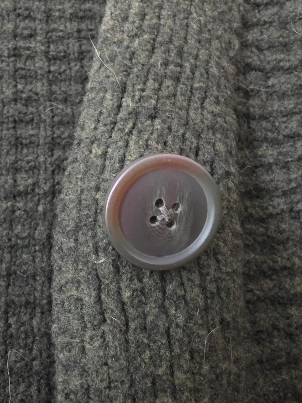 Cozy Olive Green V-Neck Button Cardigan Sweater - Picture 6 of 6